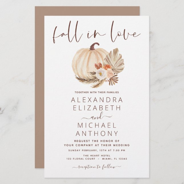 Budget Fall in Love Mariage Pampas Citrouille en h (Devant / Derrière)