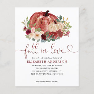 Budget Fall Love Red Floral Citrouille Fête des ma
