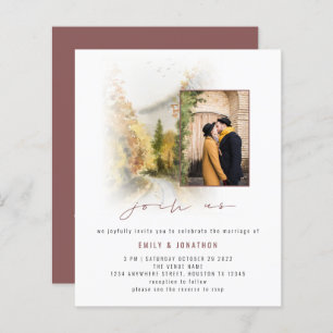 Budget Fall Trees Photo QR Rejoignez-nous Mariage