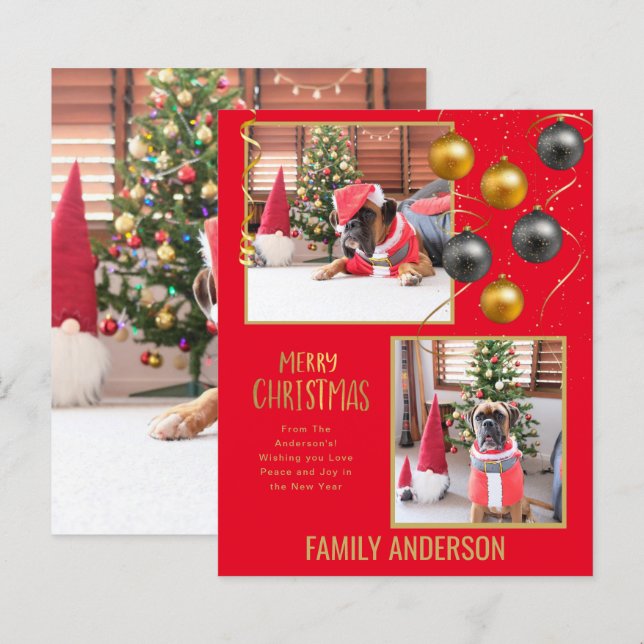 BUDGET Famille PHOTO Noël Salutation or (Devant / Derrière)