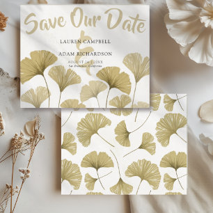 Budget Faux Gold Ginkgo Mariage Enregistrer la dat