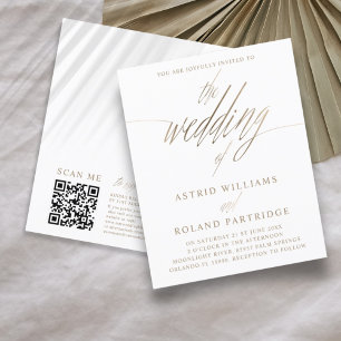 Budget Faux Or Calligraphie Code QR Mariage