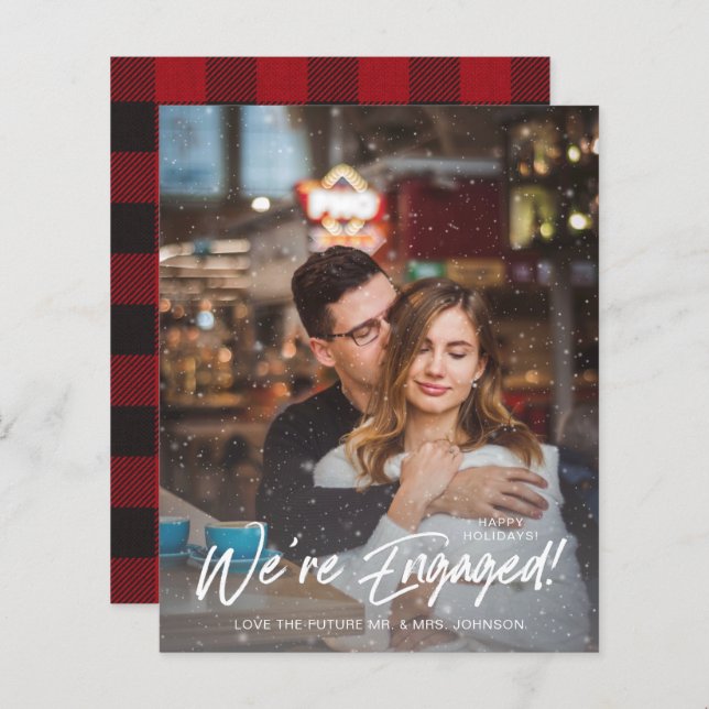 Budget Faux Snow We're Engaged V Photo Buffalo (Devant / Derrière)