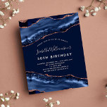Budget fête d'anniversaire agate marbre bleu rose<br><div class="desc">Une invitation moderne,  élégante et glamour pour une fête d'anniversaire de 30ème (ou tout âge). Porte d'or bleu et rose,  arrière - plan en pierre de marbre. Le nom est écrit avec un script de style moderne écrit à la main. Personnalisez et ajoutez les détails de votre fête.</div>
