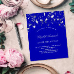 Budget fête d'anniversaire royal bleu étoiles invi<br><div class="desc">Une invitation à la fête d'anniversaire de 40e (ou tout âge) pour lui et elle. Un arrière - plan bleu royal décoré d'étoiles. Personnalisez et ajoutez un nom et des détails du parti.</div>