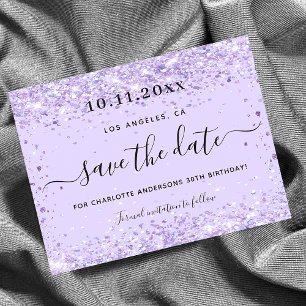 Budget fête d'anniversaire violet parties scintill