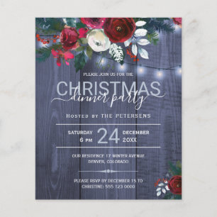 Budget fête de Noël invitation florale rustique
