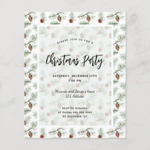 Budget fête de Noël pin motif invitation