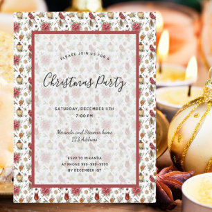 Budget fête de Noël rouge motif blanc