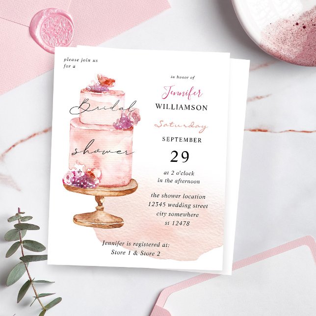 Budget Fête des mariées gâteau rose avec rose (Créateur téléchargé)