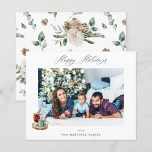 Budget Fêtes Joyeuses Fêtes Photo - Floral Blanc