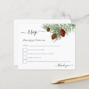 Budget Feuillage Pine Cones Noel Mariage RSVP
