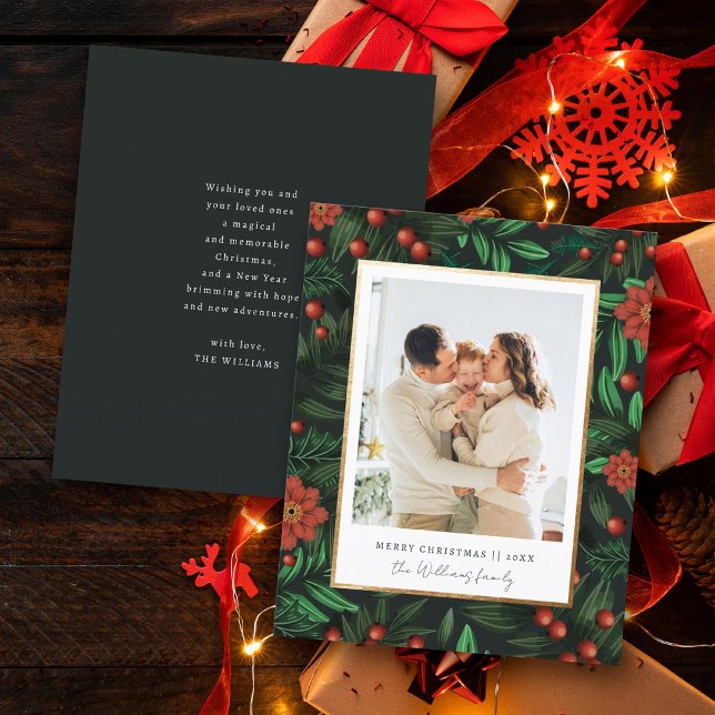 Budget Feuillage Vert Joyeux Noël Photo (Créateur téléchargé)