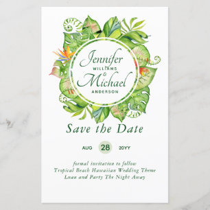BUDGET Feuille tropicale Mariage Hawaiian Luau