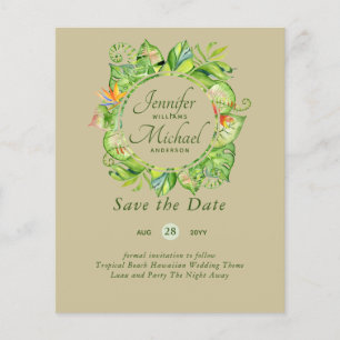 BUDGET Feuille tropicale Mariage Hawaiian Luau
