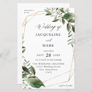Budget Feuilles & Eucalyptus Gold Mariage MEDIUM