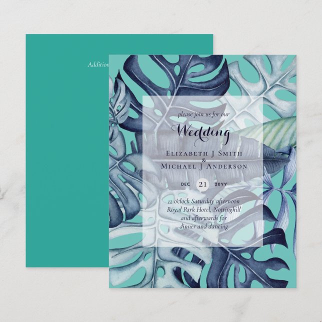 BUDGET Feuilles tropicaux Destination Mariage Invi (Devant / Derrière)