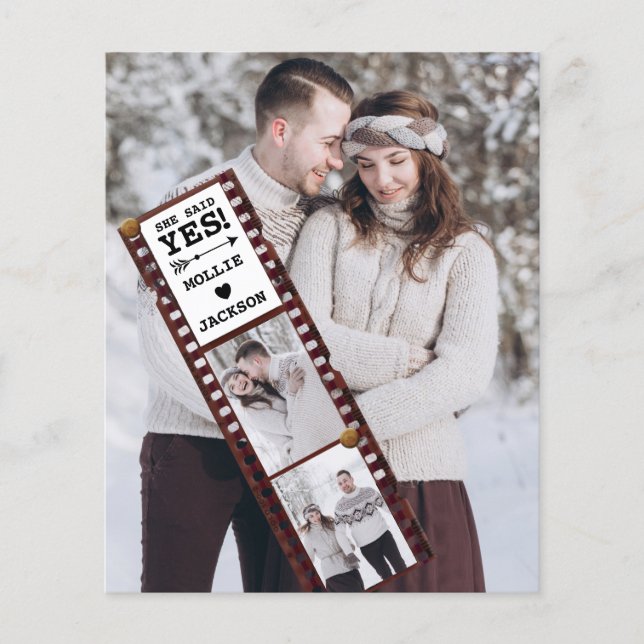 Budget Fiançailles Photo Faire-part Elle A Dit Oui (Devant)