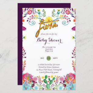 BUDGET Fiesta Baby shower Fleurs folkloriques Invi
