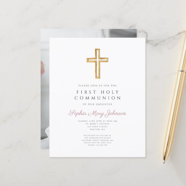 Budget Fille Croix Religieuse Première Communion P (Devant/Arrière en situation)