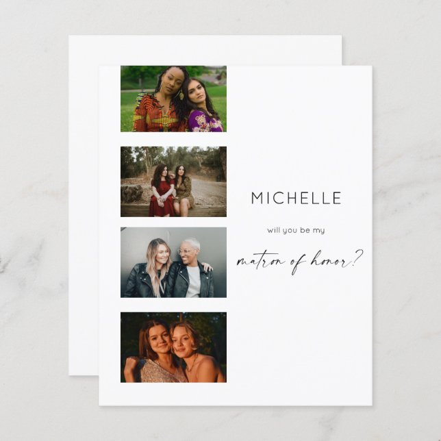 Budget Filmstrip Be My Matron of Honor Multi Photo (Devant / Derrière)