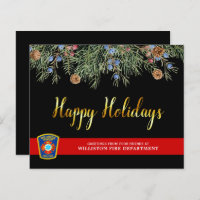 Budget Fire Department Thin Red Line Holiday Card