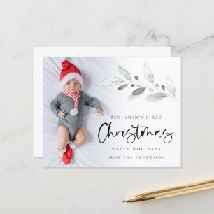 Budget First Christmas Baby Carte photo personnali