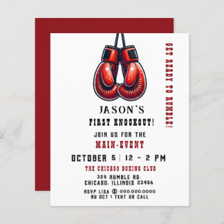 Budget First Knockout Boxing Invitation Anniversai
