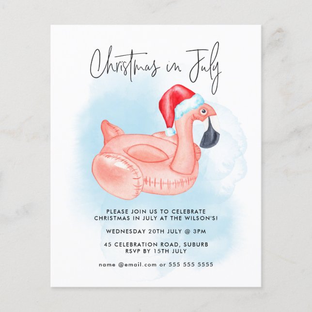 Budget Flamant rose Noël En Juillet Fête D'Été (Devant)