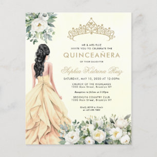 Budget Fleur Botanique Or Princesse Quinceañera
