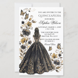 Budget Fleur de Princesse Papillon Noir Quinceañer