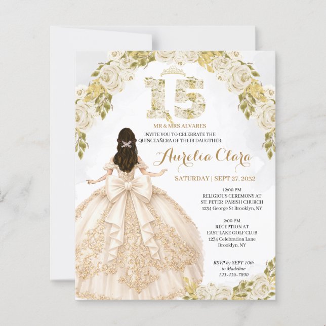 BUDGET Fleur Ivory Princesse Coquette Quinceanera (Devant)