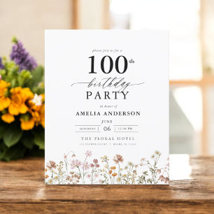 Budget Fleur sauvage Floral 100e anniversaire Invi