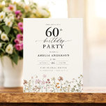 Budget Fleur sauvage Floral 60e anniversaire Invit<br><div class="desc">Célébrez dans le style avec une calligraphie fleurie de jardin 60e anniversaire invitation, parfait pour un évènement marquant. Avec ses motifs floraux vibrants et son élégante calligraphie, cette invitation donne un ton fantaisiste mais sophistiqué à votre célébration. Le thème du jardin luxuriant mêle beauté naturelle et typographie gracieuse, créant un...</div>