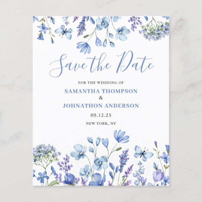 Budget Fleurs Bleues Save The Date (Devant)