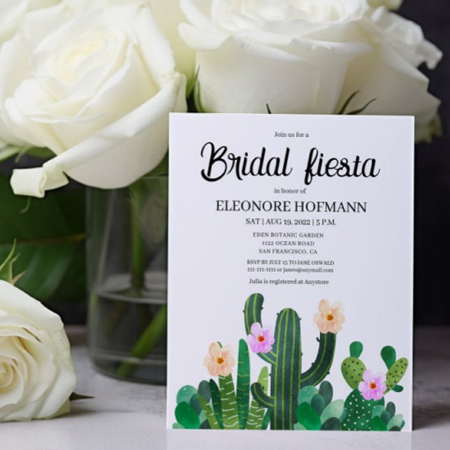 Budget Fleurs Cactus Invitation Fiesta de la nupti (Créateur téléchargé)