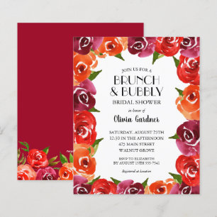Budget Fleurs d'aquarelle Invitation à la douche n