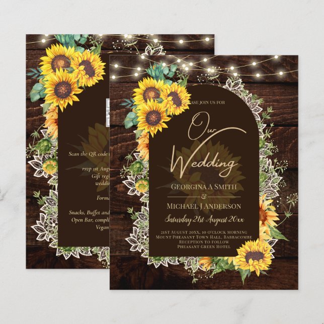 BUDGET Fleurs de soleil lumières dentelle mariage  (Devant / Derrière)
