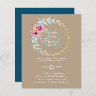 BUDGET Fleurs d'été Invitations de mariage