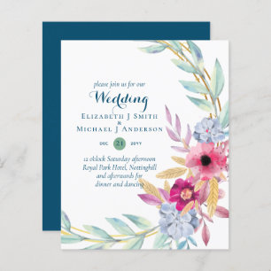 BUDGET Fleurs d'été Invitations de mariage