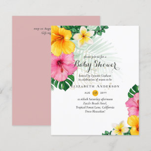 BUDGET Fleurs tropicales Baby shower Invitation