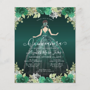 Budget Fleurs Vert BILINGUE Espagnol Quinceanera