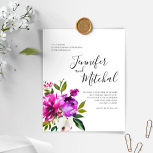 BUDGET Fleurs violettes Faire-part de mariage mini