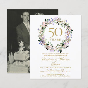 Budget Floral 50e anniversaire Invitation photo