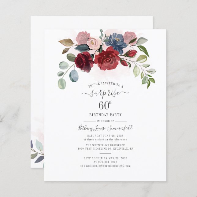 Budget Floral 60e anniversaire Eucalyptus Invitati (Devant / Derrière)
