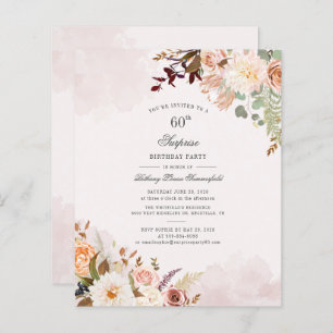 Budget Floral 60e Anniversaire Fête Invitation