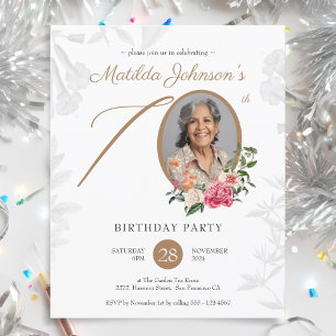 Budget Floral 70e Anniversaire Fête Invitation