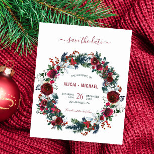 BUDGET floral aquarelle mariage hiver carte de sau
