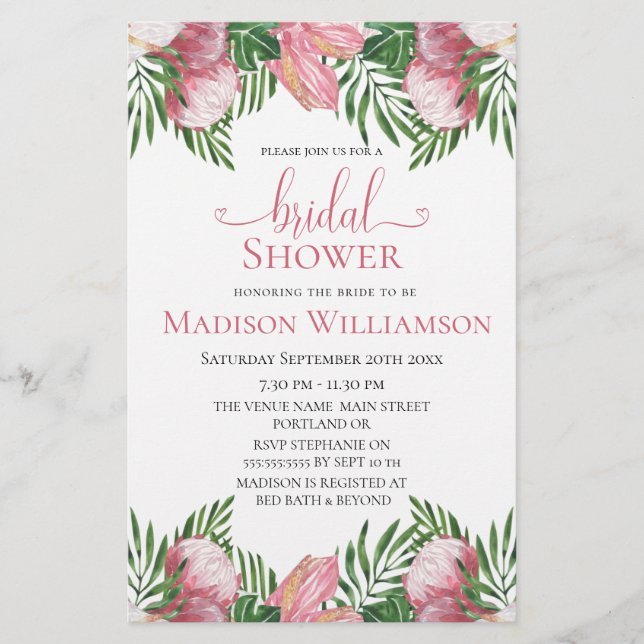 Budget Floral Aquarelle Paradis Tropical Mariage (Devant)