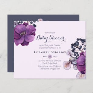 BUDGET Floral Baby shower Invitation Moderne Plutô